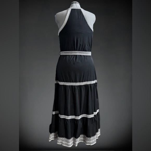 Ecru Hathaway Halter Dress-Black; sz L - Picture 3 of 3